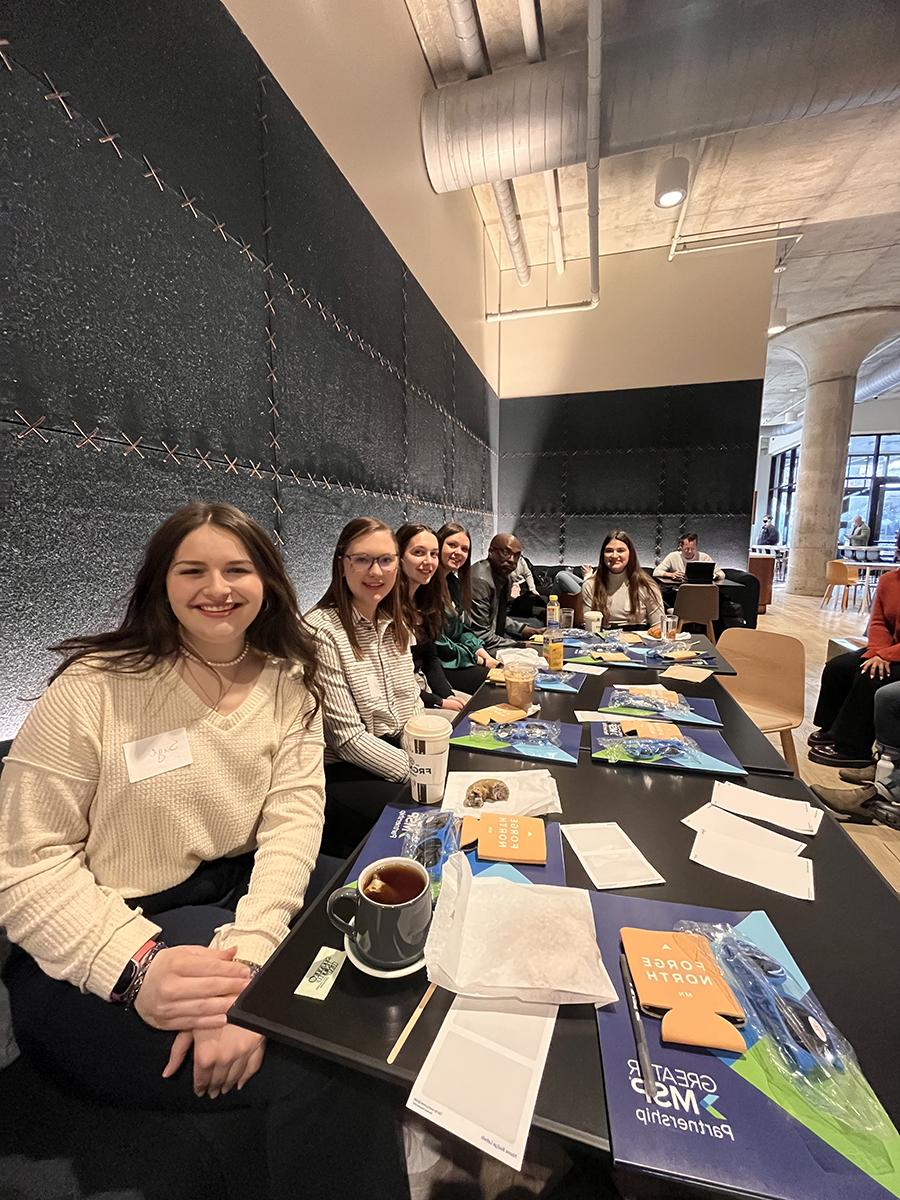 Northwest business students gathered with Young Professionals of Minneapolis to network and learn about their experiences in the industry as recent college graduates. (Submitted photos)